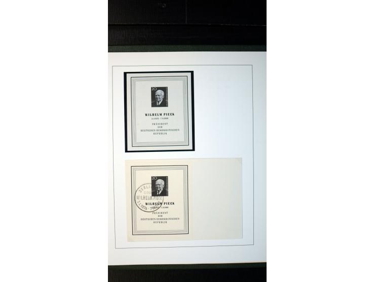 1945/90, postfrische und etwas gestempelte Sammlung mit FDC, dabei SBZ Mi.-Nr. Bl.1X, 4, 5X (2), 5Y (2), 5S, 6 (4), DDR Bl.7 