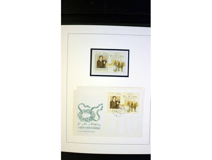 1945/90, postfrische und etwas gestempelte Sammlung mit FDC, dabei SBZ Mi.-Nr. Bl.1X, 4, 5X (2), 5Y (2), 5S, 6 (4), DDR Bl.7 