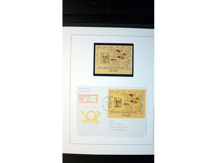 1945/90, postfrische und etwas gestempelte Sammlung mit FDC, dabei SBZ Mi.-Nr. Bl.1X, 4, 5X (2), 5Y (2), 5S, 6 (4), DDR Bl.7 