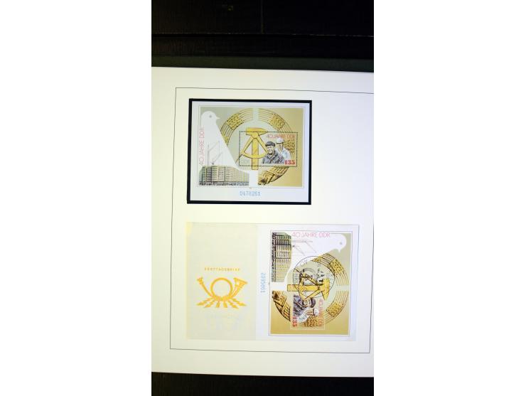 1945/90, postfrische und etwas gestempelte Sammlung mit FDC, dabei SBZ Mi.-Nr. Bl.1X, 4, 5X (2), 5Y (2), 5S, 6 (4), DDR Bl.7 