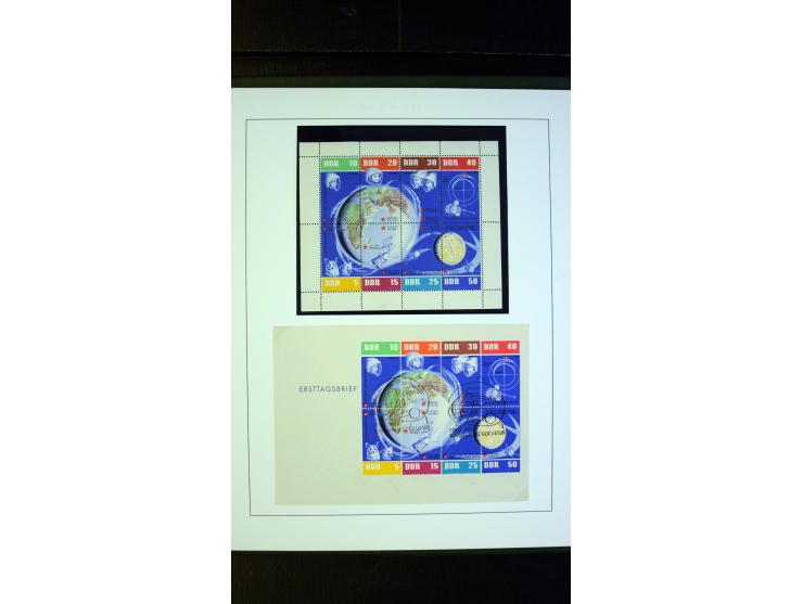 1945/90, postfrische und etwas gestempelte Sammlung mit FDC, dabei SBZ Mi.-Nr. Bl.1X, 4, 5X (2), 5Y (2), 5S, 6 (4), DDR Bl.7 