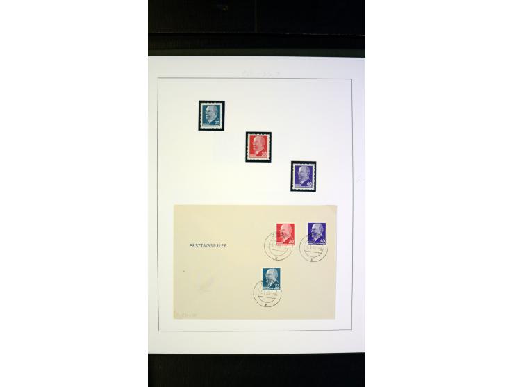 1945/90, postfrische und etwas gestempelte Sammlung mit FDC, dabei SBZ Mi.-Nr. Bl.1X, 4, 5X (2), 5Y (2), 5S, 6 (4), DDR Bl.7 