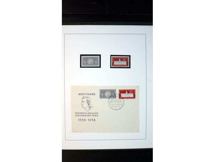 1945/90, postfrische und etwas gestempelte Sammlung mit FDC, dabei SBZ Mi.-Nr. Bl.1X, 4, 5X (2), 5Y (2), 5S, 6 (4), DDR Bl.7 