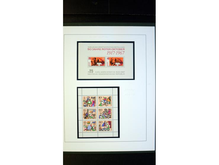 1945/90, postfrische und etwas gestempelte Sammlung mit FDC, dabei SBZ Mi.-Nr. Bl.1X, 4, 5X (2), 5Y (2), 5S, 6 (4), DDR Bl.7 