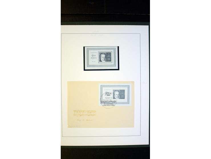 1945/90, postfrische und etwas gestempelte Sammlung mit FDC, dabei SBZ Mi.-Nr. Bl.1X, 4, 5X (2), 5Y (2), 5S, 6 (4), DDR Bl.7 