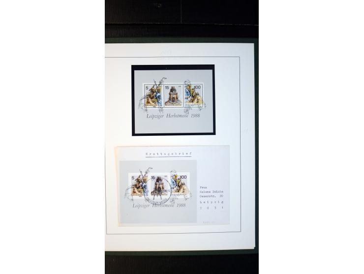 1945/90, postfrische und etwas gestempelte Sammlung mit FDC, dabei SBZ Mi.-Nr. Bl.1X, 4, 5X (2), 5Y (2), 5S, 6 (4), DDR Bl.7 