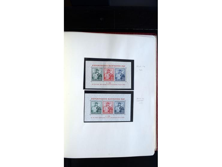 1945/61, ungebrauchte/postfrische und gestempelte Sammlung ab SBZ mit besseren Werten dabei Mi.-Nr. 8y, BIa, Block 1t, Block 