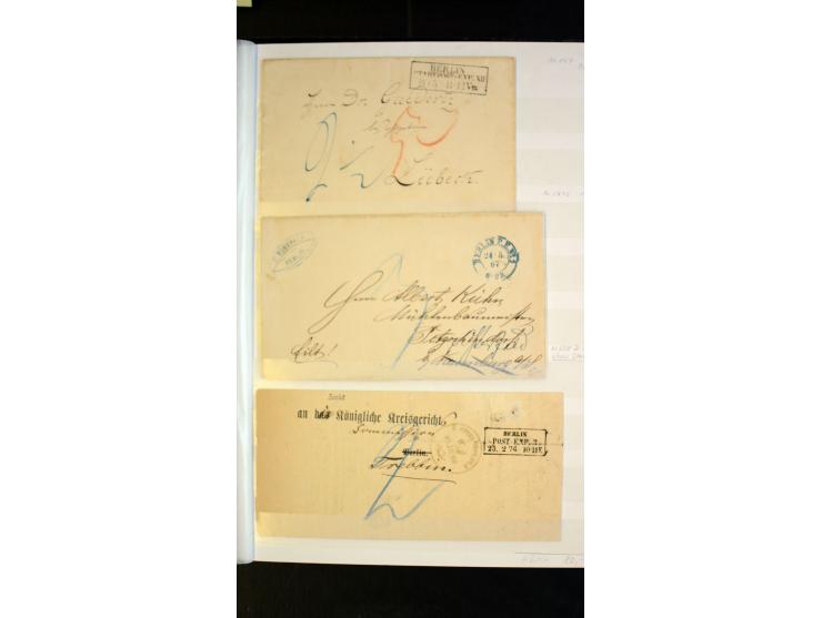 Berlin: 1821/1902, interessante Sammlung "Klassische Berlin-Stempel" mit fast 200 Briefen, Karten und Ganzsachen, nach KBHW-H