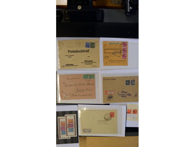 1946/48, postfrische, ungebrauchte und gestempelte Partie mit u.a. Mi.-Nr. 912Y, 918U, 918Y, 927U, 928U, 929U (Paar), 931Y, 9