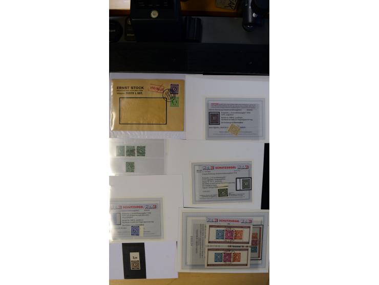 1946/48, postfrische, ungebrauchte und gestempelte Partie mit u.a. Mi.-Nr. 912Y, 918U, 918Y, 927U, 928U, 929U (Paar), 931Y, 9