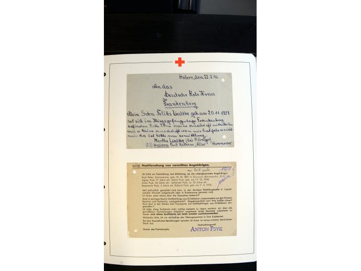 1945/2000 (ca.), umfangreiche Sammlung "Der Suchdienst vom Rotem Kreuz" mit einigen hundert Briefen und Karten inkl. KGF-Vord