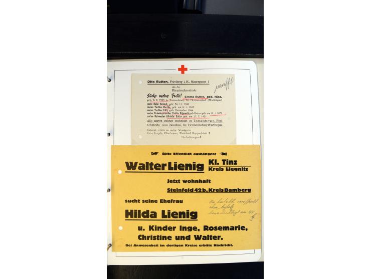 1945/2000 (ca.), umfangreiche Sammlung "Der Suchdienst vom Rotem Kreuz" mit einigen hundert Briefen und Karten inkl. KGF-Vord