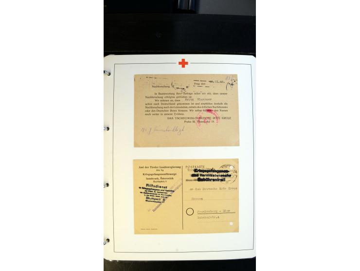 1945/2000 (ca.), umfangreiche Sammlung "Der Suchdienst vom Rotem Kreuz" mit einigen hundert Briefen und Karten inkl. KGF-Vord