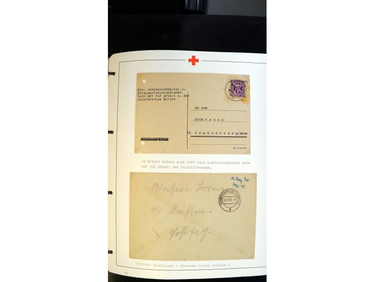 1945/2000 (ca.), umfangreiche Sammlung "Der Suchdienst vom Rotem Kreuz" mit einigen hundert Briefen und Karten inkl. KGF-Vord
