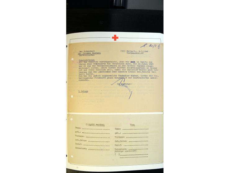 1945/2000 (ca.), umfangreiche Sammlung "Der Suchdienst vom Rotem Kreuz" mit einigen hundert Briefen und Karten inkl. KGF-Vord