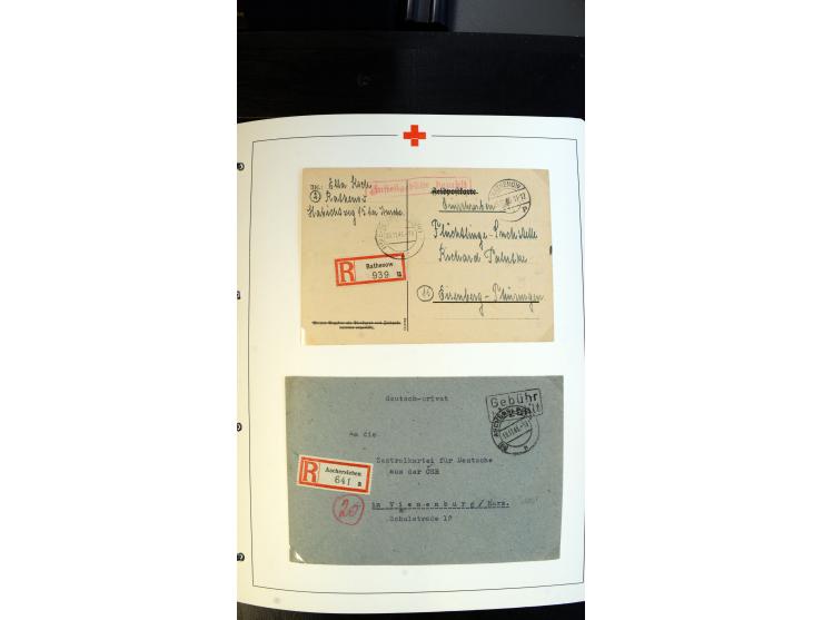 1945/2000 (ca.), umfangreiche Sammlung "Der Suchdienst vom Rotem Kreuz" mit einigen hundert Briefen und Karten inkl. KGF-Vord