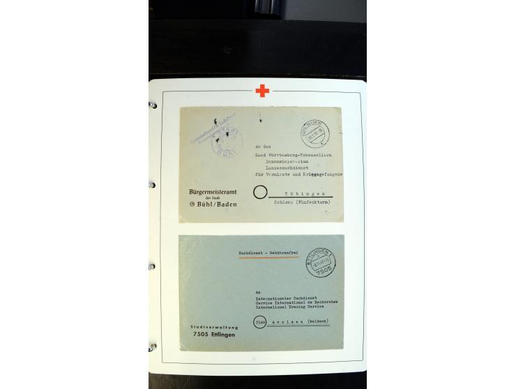 1945/2000 (ca.), umfangreiche Sammlung "Der Suchdienst vom Rotem Kreuz" mit einigen hundert Briefen und Karten inkl. KGF-Vord