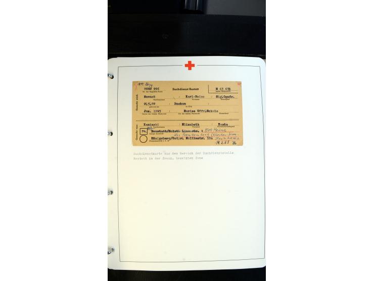 1945/2000 (ca.), umfangreiche Sammlung "Der Suchdienst vom Rotem Kreuz" mit einigen hundert Briefen und Karten inkl. KGF-Vord