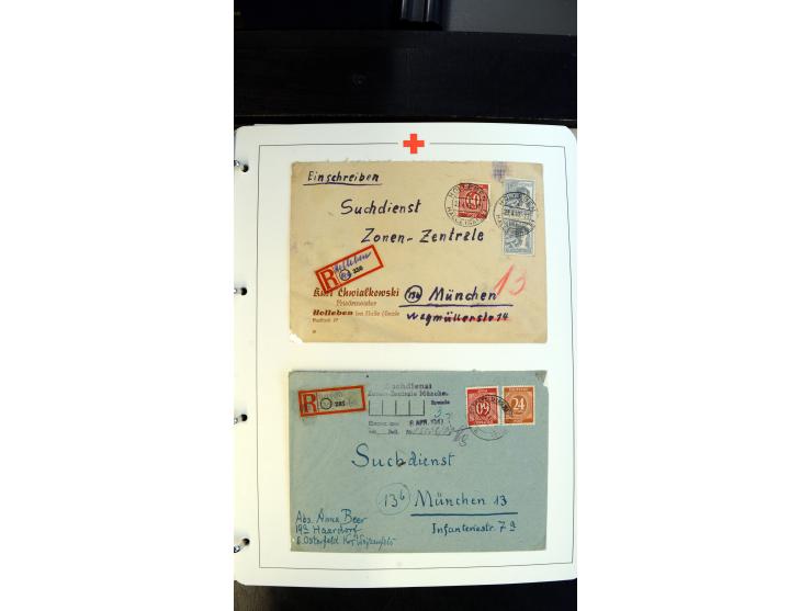 1945/2000 (ca.), umfangreiche Sammlung "Der Suchdienst vom Rotem Kreuz" mit einigen hundert Briefen und Karten inkl. KGF-Vord