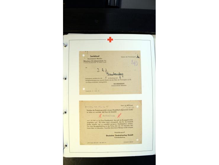 1945/2000 (ca.), umfangreiche Sammlung "Der Suchdienst vom Rotem Kreuz" mit einigen hundert Briefen und Karten inkl. KGF-Vord