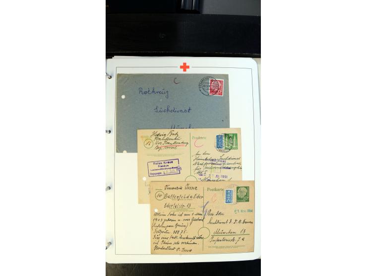 1945/2000 (ca.), umfangreiche Sammlung "Der Suchdienst vom Rotem Kreuz" mit einigen hundert Briefen und Karten inkl. KGF-Vord
