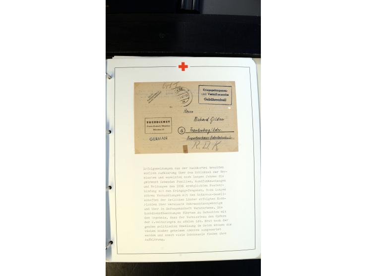 1945/2000 (ca.), umfangreiche Sammlung "Der Suchdienst vom Rotem Kreuz" mit einigen hundert Briefen und Karten inkl. KGF-Vord