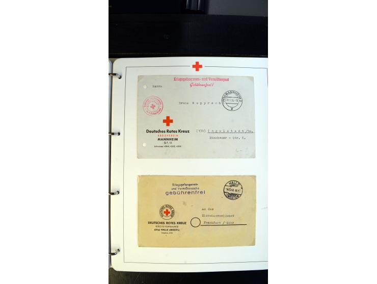 1945/2000 (ca.), umfangreiche Sammlung "Der Suchdienst vom Rotem Kreuz" mit einigen hundert Briefen und Karten inkl. KGF-Vord