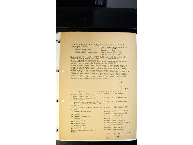 1945/2000 (ca.), umfangreiche Sammlung "Der Suchdienst vom Rotem Kreuz" mit einigen hundert Briefen und Karten inkl. KGF-Vord