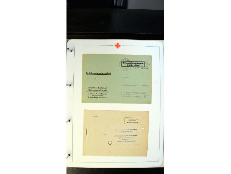 1945/2000 (ca.), umfangreiche Sammlung "Der Suchdienst vom Rotem Kreuz" mit einigen hundert Briefen und Karten inkl. KGF-Vord