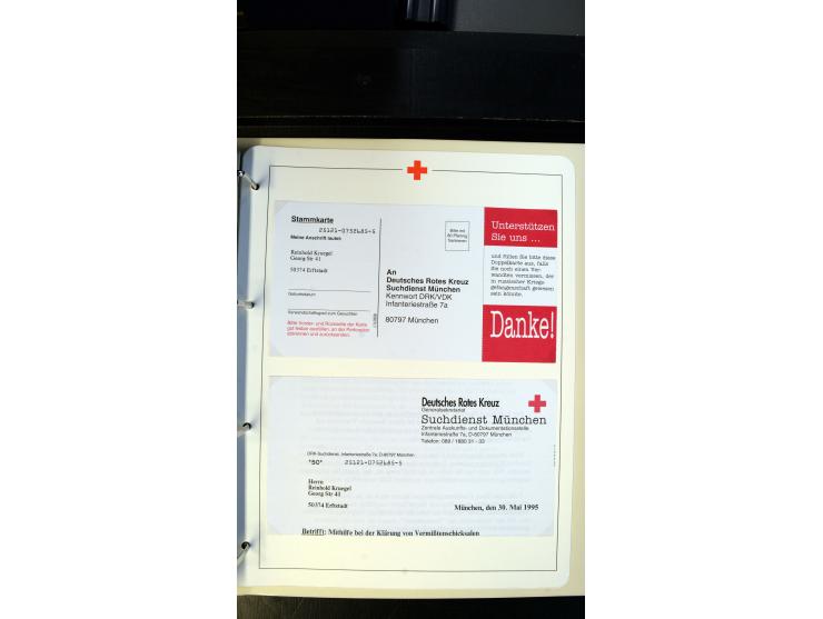 1945/2000 (ca.), umfangreiche Sammlung "Der Suchdienst vom Rotem Kreuz" mit einigen hundert Briefen und Karten inkl. KGF-Vord