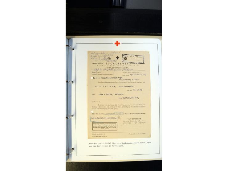 1945/2000 (ca.), umfangreiche Sammlung "Der Suchdienst vom Rotem Kreuz" mit einigen hundert Briefen und Karten inkl. KGF-Vord