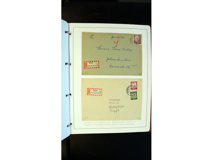 GELSENKIRCHEN: 1860/2000 (ca.), Sammlung ab Preußen in vier Alben, dabei interessante Frankaturen und Stempel, R-Briefe, Luft