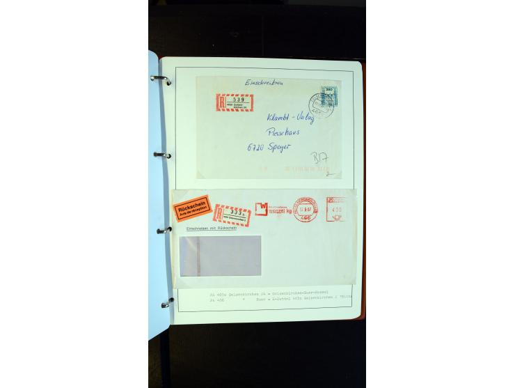 GELSENKIRCHEN: 1860/2000 (ca.), Sammlung ab Preußen in vier Alben, dabei interessante Frankaturen und Stempel, R-Briefe, Luft