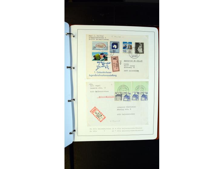 GELSENKIRCHEN: 1860/2000 (ca.), Sammlung ab Preußen in vier Alben, dabei interessante Frankaturen und Stempel, R-Briefe, Luft