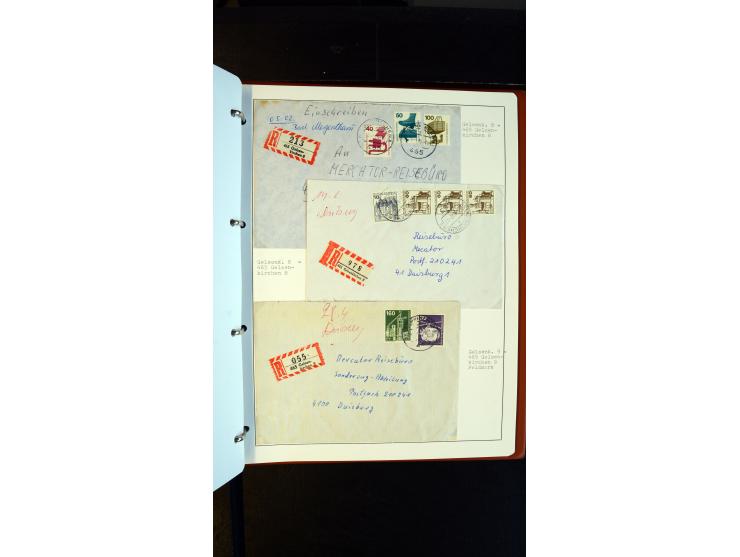GELSENKIRCHEN: 1860/2000 (ca.), Sammlung ab Preußen in vier Alben, dabei interessante Frankaturen und Stempel, R-Briefe, Luft