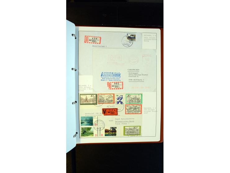 GELSENKIRCHEN: 1860/2000 (ca.), Sammlung ab Preußen in vier Alben, dabei interessante Frankaturen und Stempel, R-Briefe, Luft