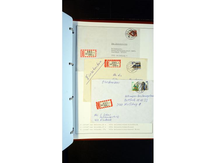 GELSENKIRCHEN: 1860/2000 (ca.), Sammlung ab Preußen in vier Alben, dabei interessante Frankaturen und Stempel, R-Briefe, Luft