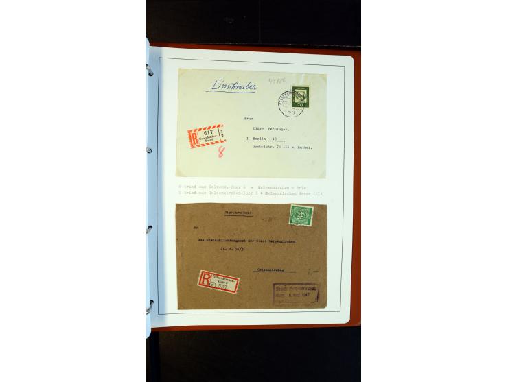 GELSENKIRCHEN: 1860/2000 (ca.), Sammlung ab Preußen in vier Alben, dabei interessante Frankaturen und Stempel, R-Briefe, Luft