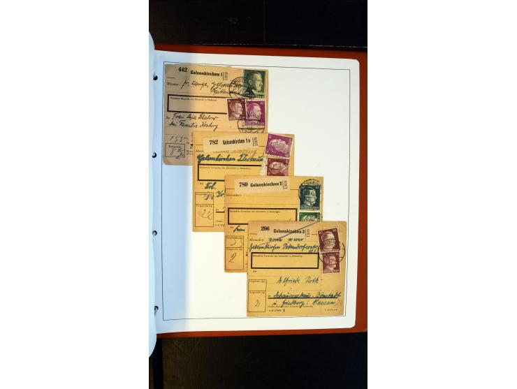 GELSENKIRCHEN: 1860/2000 (ca.), Sammlung ab Preußen in vier Alben, dabei interessante Frankaturen und Stempel, R-Briefe, Luft