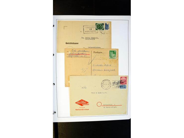 GELSENKIRCHEN: 1860/2000 (ca.), Sammlung ab Preußen in vier Alben, dabei interessante Frankaturen und Stempel, R-Briefe, Luft