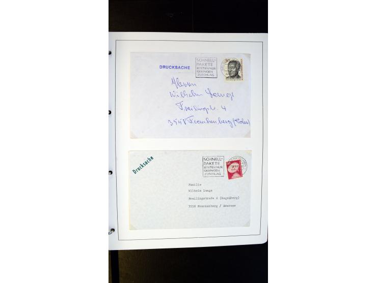 GELSENKIRCHEN: 1860/2000 (ca.), Sammlung ab Preußen in vier Alben, dabei interessante Frankaturen und Stempel, R-Briefe, Luft