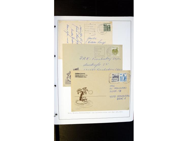 GELSENKIRCHEN: 1860/2000 (ca.), Sammlung ab Preußen in vier Alben, dabei interessante Frankaturen und Stempel, R-Briefe, Luft