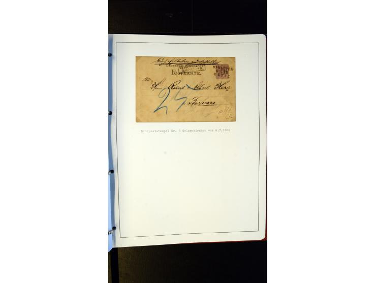 GELSENKIRCHEN: 1860/2000 (ca.), Sammlung ab Preußen in vier Alben, dabei interessante Frankaturen und Stempel, R-Briefe, Luft