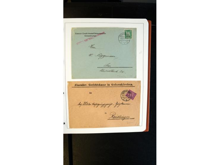 GELSENKIRCHEN: 1860/2000 (ca.), Sammlung ab Preußen in vier Alben, dabei interessante Frankaturen und Stempel, R-Briefe, Luft