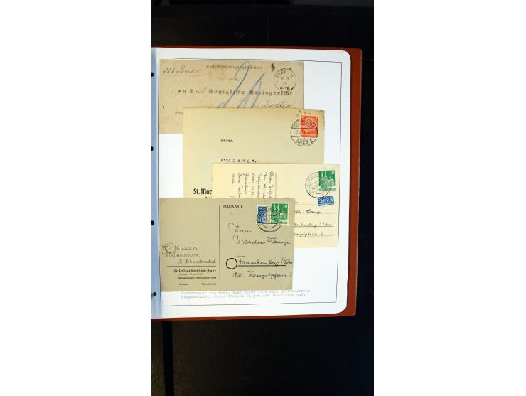 GELSENKIRCHEN: 1860/2000 (ca.), Sammlung ab Preußen in vier Alben, dabei interessante Frankaturen und Stempel, R-Briefe, Luft