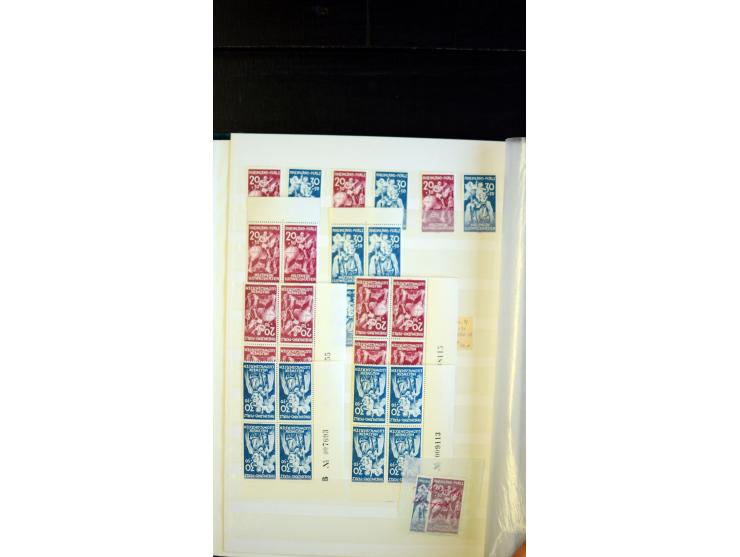 1945/49, postfrischer, ungebrauchter und gestempelter Bestand mit vielen guten Werten, Sätzen und Blocks, etliches sign. Schl