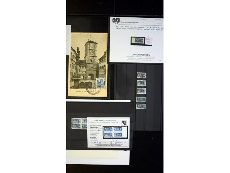 1945/49, postfrischer, ungebrauchter und gestempelter Bestand mit vielen guten Werten, Sätzen und Blocks, etliches sign. Schl