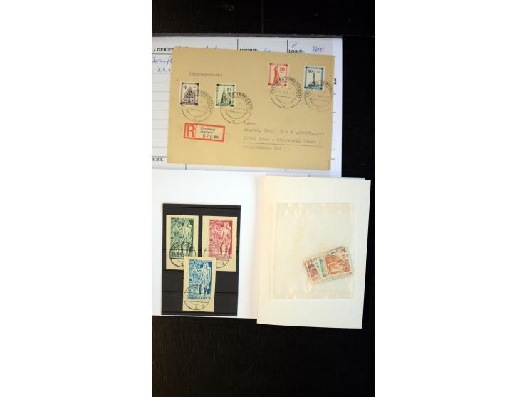 1945/49, postfrischer, ungebrauchter und gestempelter Bestand mit vielen guten Werten, Sätzen und Blocks, etliches sign. Schl