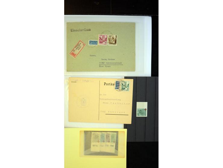 1945/49, postfrischer, ungebrauchter und gestempelter Bestand mit vielen guten Werten, Sätzen und Blocks, etliches sign. Schl