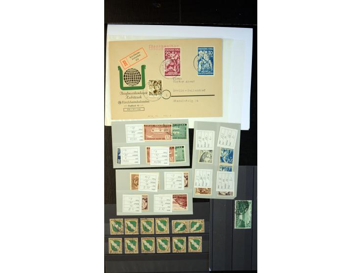 1945/49, postfrischer, ungebrauchter und gestempelter Bestand mit vielen guten Werten, Sätzen und Blocks, etliches sign. Schl
